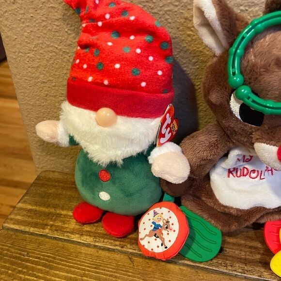 Rudolph My First Rudolph TY Christmas Gnome Squishmallow Candy Cane Plush - Picture 11 of 15
